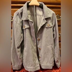 Women's Gray Corduroy Shirt Jacket Size Large